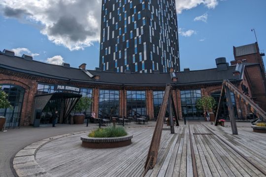 Venue's main entrance (wide angle)
